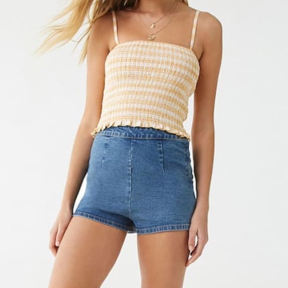 smocked cropped cami